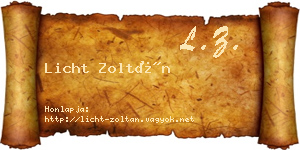 Licht Zoltán névjegykártya